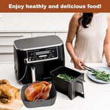 2PCS Ninja Air Fryer Liners, Non-Stick Silicone Air Fryer Liners for Ninja DZ201/DZ401 DZ550 8-10 QT, Air Fryer Liners Baking Tray for Ninja Chefman COSORI 2 Basket Air Fryer, Air Fryer Accessories