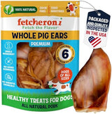 Whole Pig Ears for Dogs Large - 6 Pack Long Lasting Dog Chews – One Ingredient Delicious All Natural Flavor – Easy to Digest Dog Treats for Large Dogs - Great for Teeth and Gums