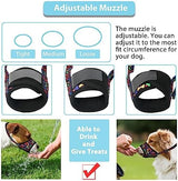 LUCKYPAW Dog Muzzle, Soft Muzzles for Small Medium Large Dogs, Breathable Mouth Cover to Stop Biting and Chewing with Pattern, Allows Panting and Drinking (L-(Snout 7"-9½"), Black Bone)