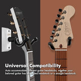 2 Pack Guitar Wall Mount, White Hardwood Guitar Wall Hangers, Guitar Picks, Pick Holder, Guitar Accessories, U-Shape Hardwood Guitar Hanger, Gifts for Guitarists, with 6 Assorted Guitar Picks