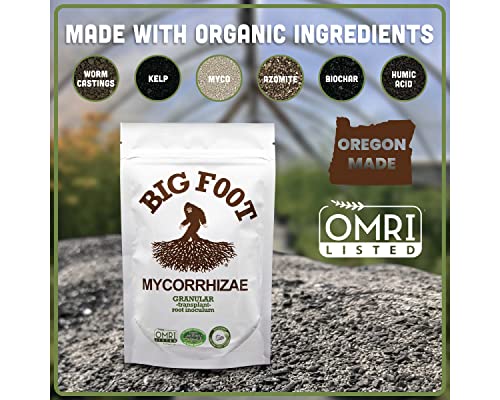 Big Foot Mycorrhizal Granular (2 LB) with Kelp, Biochar, Worm Castings, Humic Acid, Trace Minerals| Treat Soil or 256-1 Gallon Pots |
