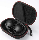 Hard Case for Bose QuietComfort 35 (Series II), QC35, QC25, QC15 Wireless Headphones Accessories. Travel Carrying Storage Bag - Black(Black Lining)