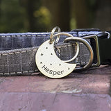 Anavia Starry Sky Theme Pet ID Tags in Half Moon & Star Shape, Personalized Dog Name Tag Cat Tag, Glossy Stainless Steel Gold Plated Black Rainbow Dog Collar Tag (Large, Moon Shape, Rainbow)
