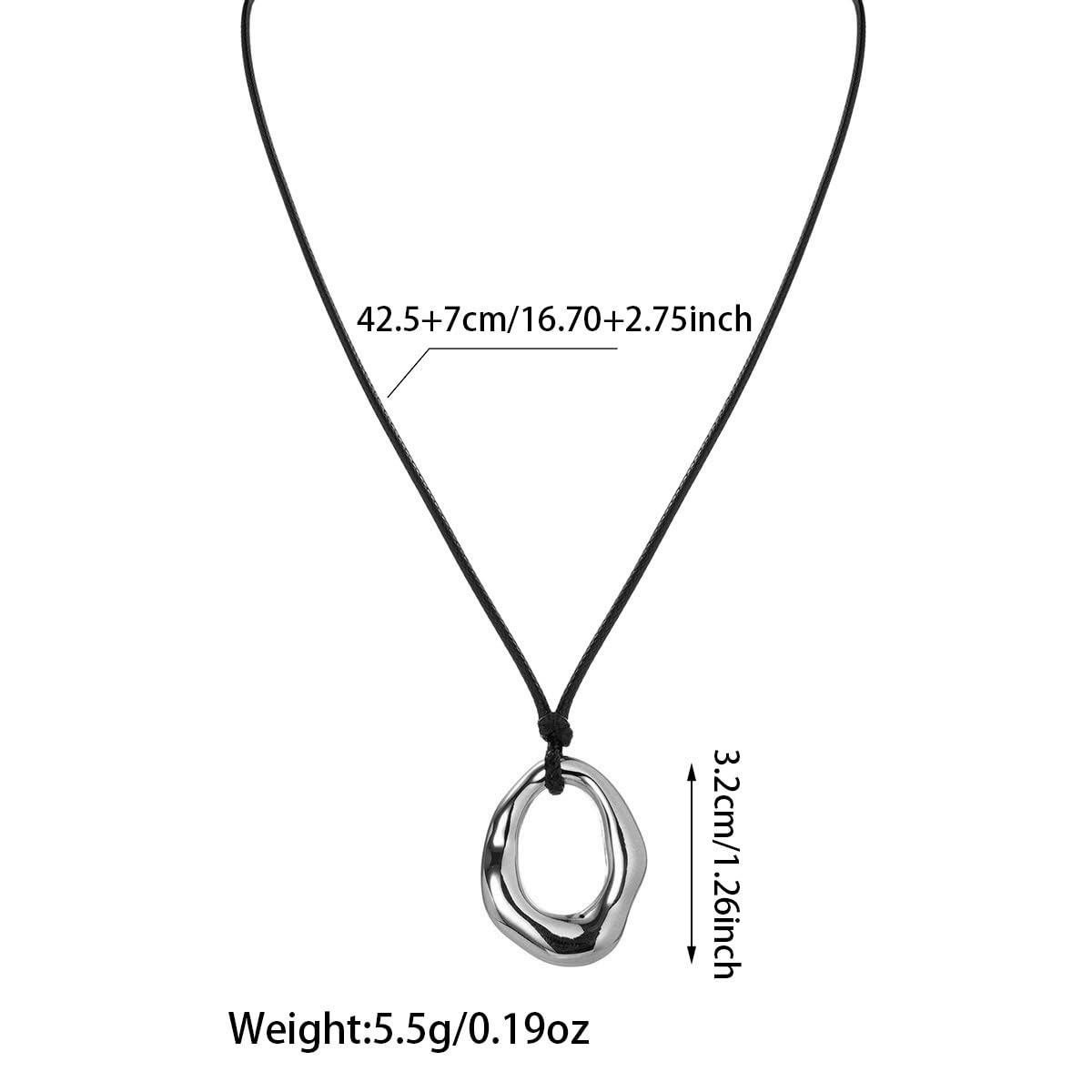 PLOUTOS Statement Modern Geometric Hollow Square Pendant Rope Chain Necklace for Women Bold Fashion Layering Collarbone Jewelry Party Wear Accessory (Silver A)