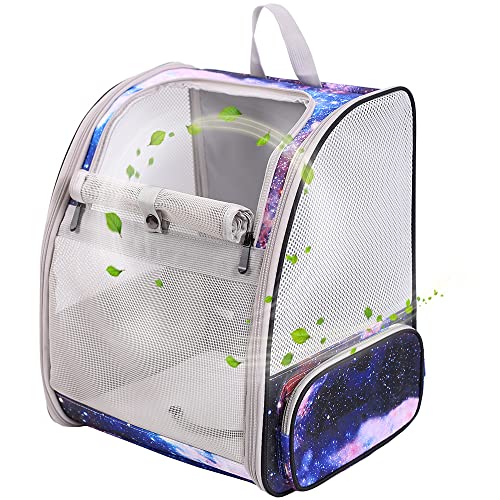 Pet Carrier Backpack for Cats and Small Dogs, Fully Breathable Vented Backpack for Kitten Bunny Airline Approved Travel Hiking Camping Cat Book Bag (Blue, Ventilation)