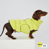Howlywoof Dog Winter Puffer Jacket, Warm Padded Sleeveless Coat for Small Medium Dogs, Waterproof Winter Jacket, Turtleneck Cold Weather Dogs Jacket (Size 4(chest19-22'', 17-22 lbs))