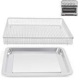 Stainless Steel Baking Tray Pan and Air Fryer Basket Compatible with Cuisinart Airfryer TOA-060 and TOA-065 Deep Fryer Parts & Accessories (with Cuisinart Airfryer models TOA-060 and TOA-065)