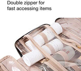 BAGSMART Large Toiletry Bag Travel Bag with Hanging Hook, Water-resistant Makeup Cosmetic Bag Travel Organizer for Accessories, Shampoo, Full Sized Container, Toiletries