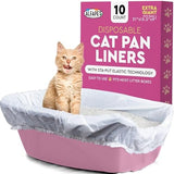 Alfapet Elastic Cat Litter Box Liners - Extra Giant 10 Count - Tear-Resistant Cat Litter Bags - Waterproof Kitty Litter Liners - Fits Litter box Pan Sizes XL, Giant, X-Giant, 37" x 18", 20 lb Capacity