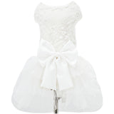 Dog Dress Wedding Outfits, Princess Lace Tutu Strappy Skirt for Female Puppy Small Medium Dogs Girl Cats Costume (Embroidery Dress, Medium)
