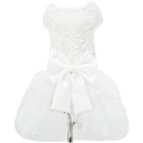 Dog Dress Wedding Outfits, Princess Lace Tutu Strappy Skirt for Female Puppy Small Medium Dogs Girl Cats Costume (Embroidery Dress, Medium)