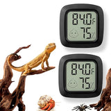 2 PCS Reptile Thermometer and Humidity Gauge for Bearded Dragon with On-Off, Reptile Tank Accessories for Jumping Spider, Leopard Gecko, Hermit Crab, Gecko, Ball Python, Lizard