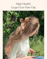Yanibest Elegant Bow Hair Claw Clips Stylish Large Hair Clips for Thin andThick Hair | Holiday Gift for Teen Girls | Chic Hair Styling Accessories for Women (Beige/Pink)