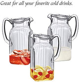 Amazing Abby - Quadly Bandly - Plastic Pitcher (64 oz, 2 Quart), Clear Water Pitcher with Lid, Fridge Jug, BPA-Free, Shatter-Proof, Great for Iced Tea, Sangria, Lemonade, Juice, Milk, and More