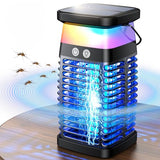 Bug Zapper Outdoor, 4200V Highly Effective Mosquito Zapper, Portable & Rechargeable Solar Bug Zapper with Night Light, Electric Cordless Fly Zapper, IP68 Waterproof Insect Zapper for Patio Porch