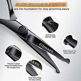 Gimars 7inch Professional 4CR Stainless Steel 6 in 1 Grooming Scissors for Dogs with Safety Round Tip, Heavy Duty Titanium Coated Pet Grooming Scissor for Dogs, Cats and Other Animals