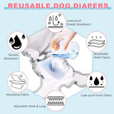 XPCARE 6 Pack Washable Female Dog Diapers - Reusable Doggie Diapers, Highly Absorbent Dog Diapers Female, Leak-Proof Puppy Diapers for Female Dog（M）