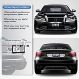 2 Pack License Plate Frames, Stainless Steel Car License Plate Cover Car Accessories with Screw Caps (Black)