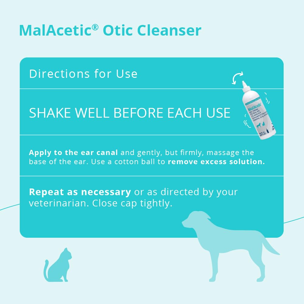 MalAcetic Otic Cleanser for Dogs and Cats, 16 oz