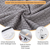 Pettycare Pet Heating Pad for Dog Cat, Electric Heating with Steel-Wrapped Cord, 25-Level Timer & 11-Level Temperature Indoor Warming Pads Easy Clean for Puppy Cat Dog M 18x18inch, Grey