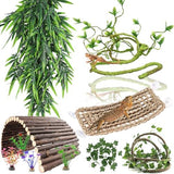 10Pcs Bearded Dragon Tank Accessories, Reptile Hammock Plants Bridge Jungle Climber Vines for Snakes Bearded Dragon Chameleon Gecko Lizard