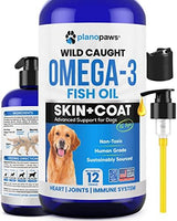 Omega 3 Fish Oil for Dogs - Better Than Salmon Oil - Dog Fish Oil Supplement to Reduce Shedding & Itching - Supports Joints, Brain, and Heart Health - Skin and Coat Supplement - Liquid Fish Oil