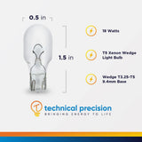 TECHNICAL PRECISION - Replacement Bulbs for Kichler Lighting 10574CLR by Technical Precision - 18W 12V Xenon Bulb - T5 Wedge Base Landscape Light Bulbs - 2800K Warm White - 10 Pack
