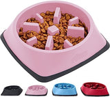 GORILLA GRIP Patent Pending Slow Feeder Dog Bowls, 4 Cup Interactive Puzzle Toy for Dogs and Cats Food Training, Keeps Pets Busy and Prevents Puppy Overeating, All Breeds, 100% BPA Free, Pink