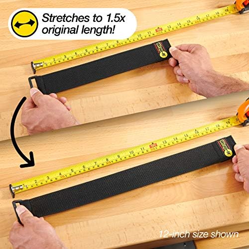 Super-Stretch Wrap-It Storage Straps, 24" (4 Pack) - Elastic Hook and Loop Cinch Straps - Garden Hose Strap, Pool Hose Organizer, Cables Straps, Extension Cord Wrap, Garage and RV Storage Accessories