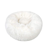 otoez Kitten Puppy Bed Extra Small XS Round Dog Cat Beds Anti Anxiety Plush Pet Calming Donut Bed with Non-Slip Waterproof Bottom, Washable (15.7", White)