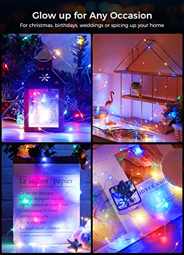 Brightown 12 Pack Easter Led Fairy Lights Battery Operated String Lights Waterproof Silver Wire 7 Feet 20 Led Firefly Starry Moon Lights for DIY Wedding Party Bedroom Patio Christmas