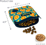 Dog Treat Pouch for Pet Walking and Training with Clicker Poop Bags Small Fanny Zipper Pack Holder for Puppy Snack Dispenser Kit for Leash and Outdoor Use (Fruit Orange)