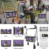 LedBack Black Cat Pumpkins Wheelchair Bag for Seniors Walker Accessories Rollator Walker Cover and Backrest Cover and Under Seat Bag, Halloween Decorations