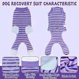 Dog Recovery Suit, Surgical Recovery Suit for Male Female Dogs Cats Spayed Onesie After Surgery, Dog Post Surgery Suit Anti Licking & Biting Surgical Shirt with Pee Hole，Purple Large