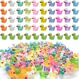 220 Pcs Mini Resin Ducks Luminous Tiny Ducks Miniature Duck Glow in The Dark for DIY Garden Dollhouse Duck Accessories Micro Landscape Aquarium Party Decor