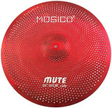 Low Volume Cymbal Mute Cymbal Pack Red 6 Pieces 10" Splash+14"hi-hat+16"crash+18"crash+20"ride FREE Cymbal Bag Silent Cymbals for Practice Drum Set
