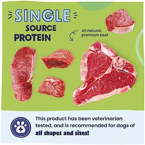 Pawstruck Vet Recommended Air Dried Dog Food Toppers for Picky Eaters, Made in USA with Real Beef, Premium All Natural Meal Mix-in Kibble Enhancer, 8 oz, Packaging May Vary