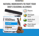 WINPRO Dog Allergy Relief Chews – Plasma-Powered Soft Chews for Dogs – Grain-Free, Natural Blood Protein Supplements – Anti-Itch, Skin & Allergy Relief – 60 Chews, Made in The USA