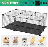 22 Panels Pet Playpen, Small Animal Playpen with Doors and Top, C&C Cage for Guinea Pigs, Rabbit, Bunny, Hedgehogs, Chinchillas, Rabbit Play Pen Indoor Outdoor, Metal Wire Yard Fence