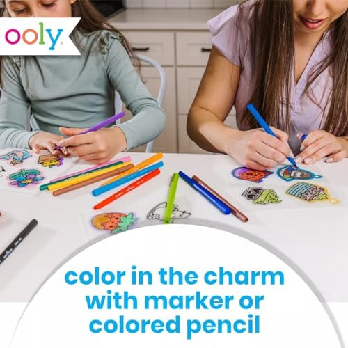 Ooly Shrink-Its 28 PC DIY Shrinking Art Kit That Creates Charms and Tags, Includes 20 Plastic Pre Cut Charms and More, No Mess Art for Kids, DIY Creative Activity, Ideal Party Favor - Fun Friends