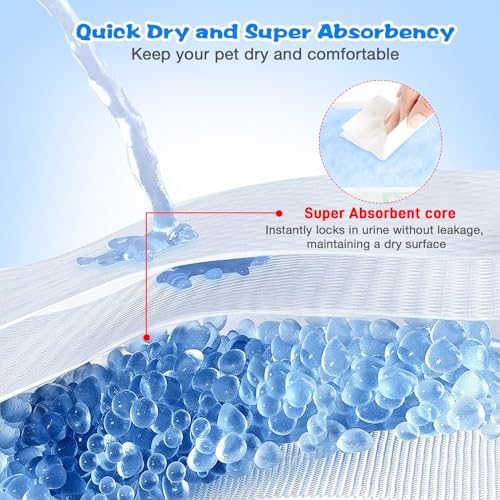 Dog Diaper Liners 100ct,Super Leak Proof and Absorption Disposable Dog Diaper Booster Pads for Female and Male Fit Most Reusable Pet Belly Bands,Wraps,and Period Diapers(Large，M-100ct)
