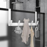 KitchLife Over The Door Hooks Hanger with Extended Arms for Easy Use by Women, Fits 1 3/4" Doors, L18U - Bathroom Accessories and Towel Rack Organization - 1 Pack, White