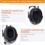 Silicone Gel Instant chill Earpads - defean Replacement Ear Cushion Compatible with 3M WorkTunes(90543, 90544, 90542, 90541)/ Peltor Range Guard Connect Hearing Protector(EM042/033/037 Series)