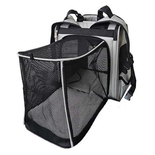 Zeus Urban Expandable Pet Backpack Carrier – Dog & Cat, Bonus 2 Collapsible Pet Bowls, Travel Bag with 4-Way Entry, Mesh Windows, Storage Pockets, Secure Zippers, Washable Cushion