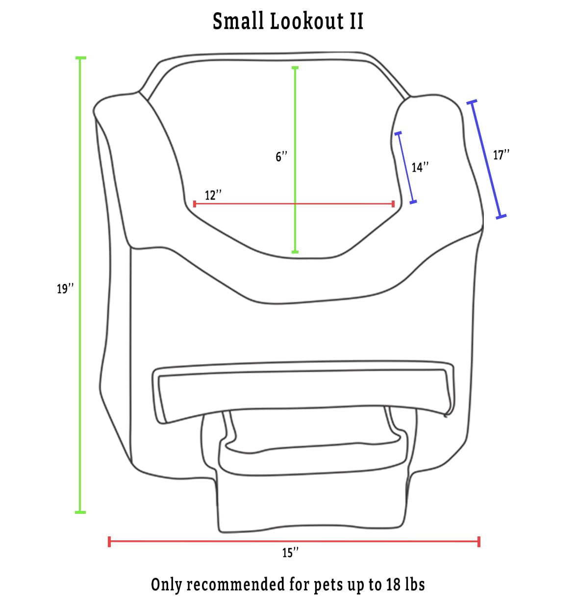 Snoozer Dog Car Seat with Storage Tray: Lookout II Dog Booster Car Seat for Pets up to 18lbs, Helps Alleviate Travel Sickness & Fear for Dogs, Removable Washable Cover – Palmer Indigo, Size Small