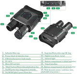 Pro Night Vision Binoculars, Digital Infrared, 4" Screen, 2X Zoom, Essential Outdoor Deer Hunting Accessories, Tactical Gear, Security Goggles, 32GB Card, Multifunction Card Reader, Case