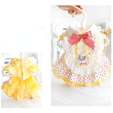 AZA Dog Princess Dresses for Small Dogs Lolita Clothes Costume Pet Hoodies Girl Cute Coat Outfits Spring Costumes (S,Yellow)