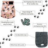 Dog Diapers Female(3 Pack) - No Leak Reusable Diapers for Doggy Female in Period - Highly Absorbent Dog Heat Panties with Adjustable Snaps Cute Dogs S