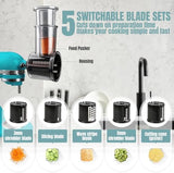Stainless Steel Slicer Shredder Attachments for KitchenAid Stand Mixers, Vegetable Shredder, Cheese Grater, Salad Maker, Food Slicers Chopper Grinding Powder Accessories with Detachable 5 Blades