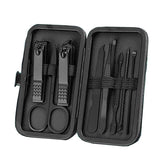 Black Nail Clipper Set, Men's Stainless Steel Nail Clippers, Callus Removal Ear Scoop Set, Hand and Foot Beauty Tool Kit